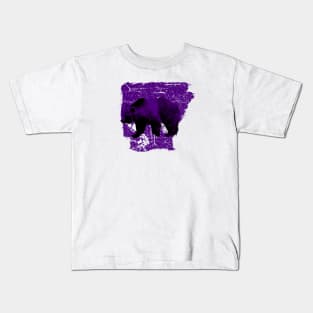 Messy Arkansas Purple Bear Kids T-Shirt